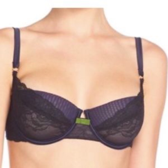 Addiction Nouvelle Lace Tulle Bra Midnight 32c Nwot
